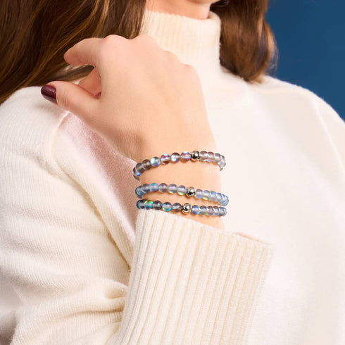 Grau | Silber | Meerjungfrau Glasperlenarmband